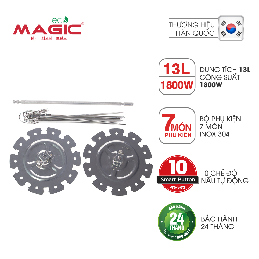 Nồi chiên không dầu kết hợp lò nướng Magic Eco M13 (13 Lít)  - Hàng chính hãng