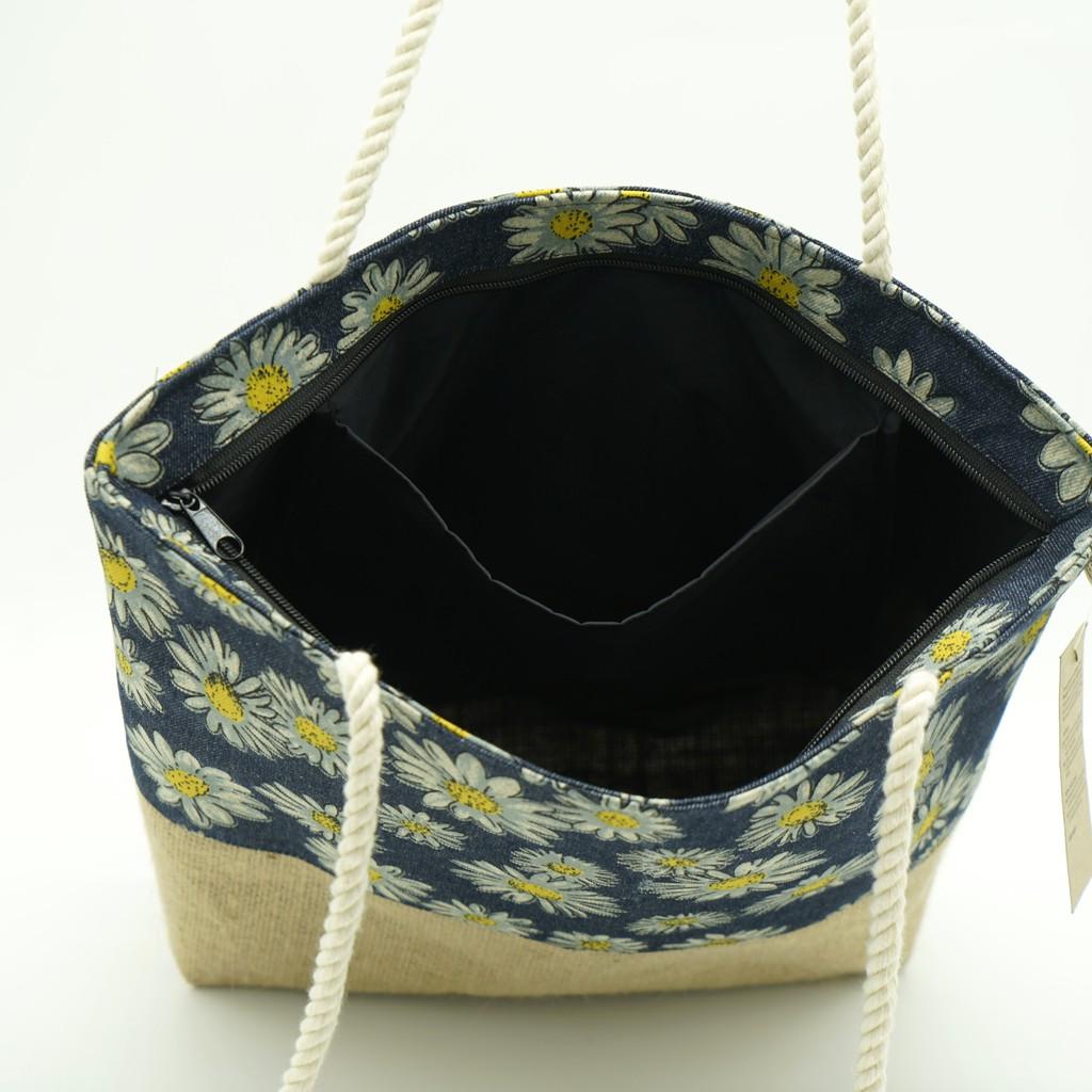 Túi Tote Vải Bò Đay Kymviet 100% Handmade Đựng Đồ Đa Năng, Thiết Kế Thời Trang
