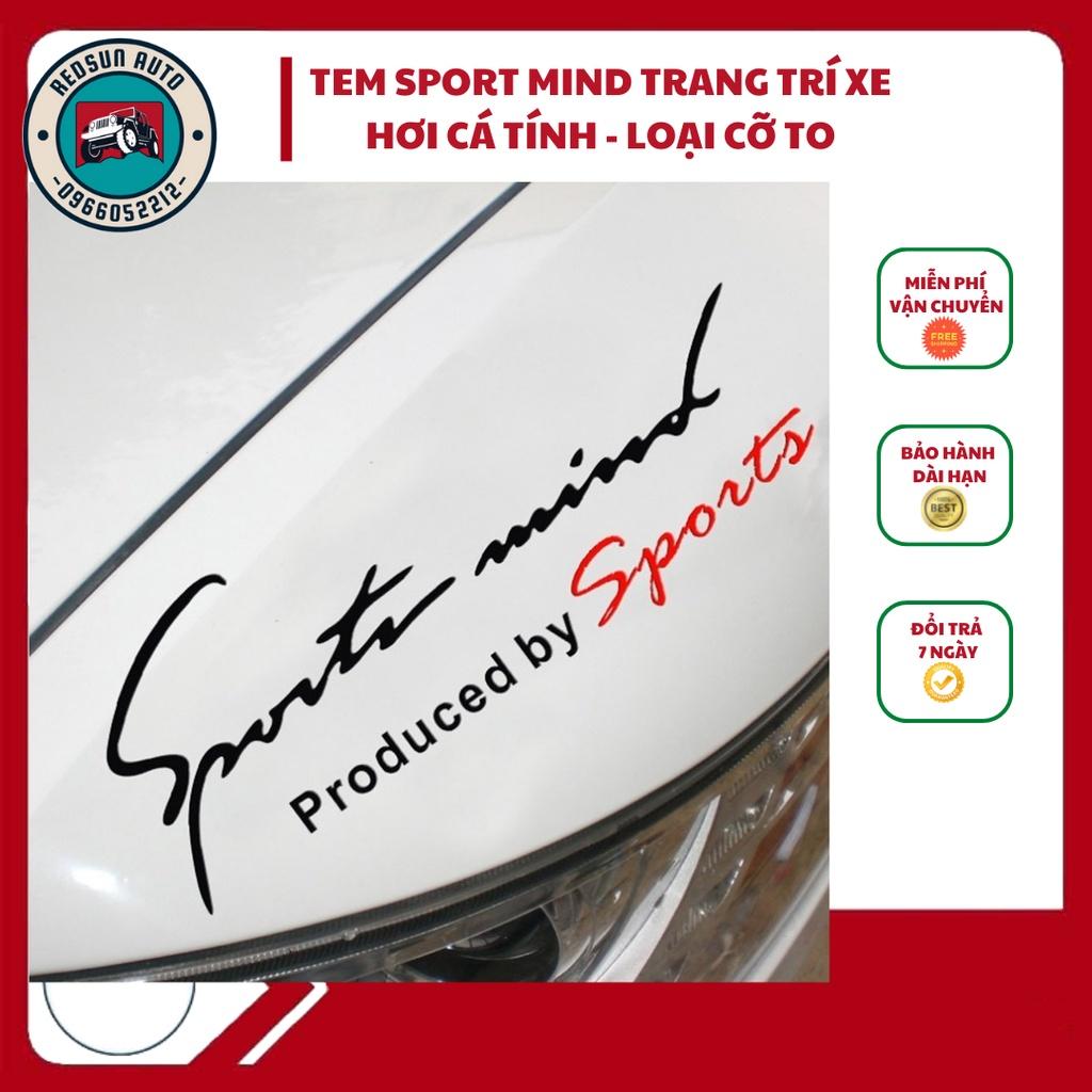 Tem dán xe hơi Sport mind cao cấp, dán nắp capo loại cỡ lớn