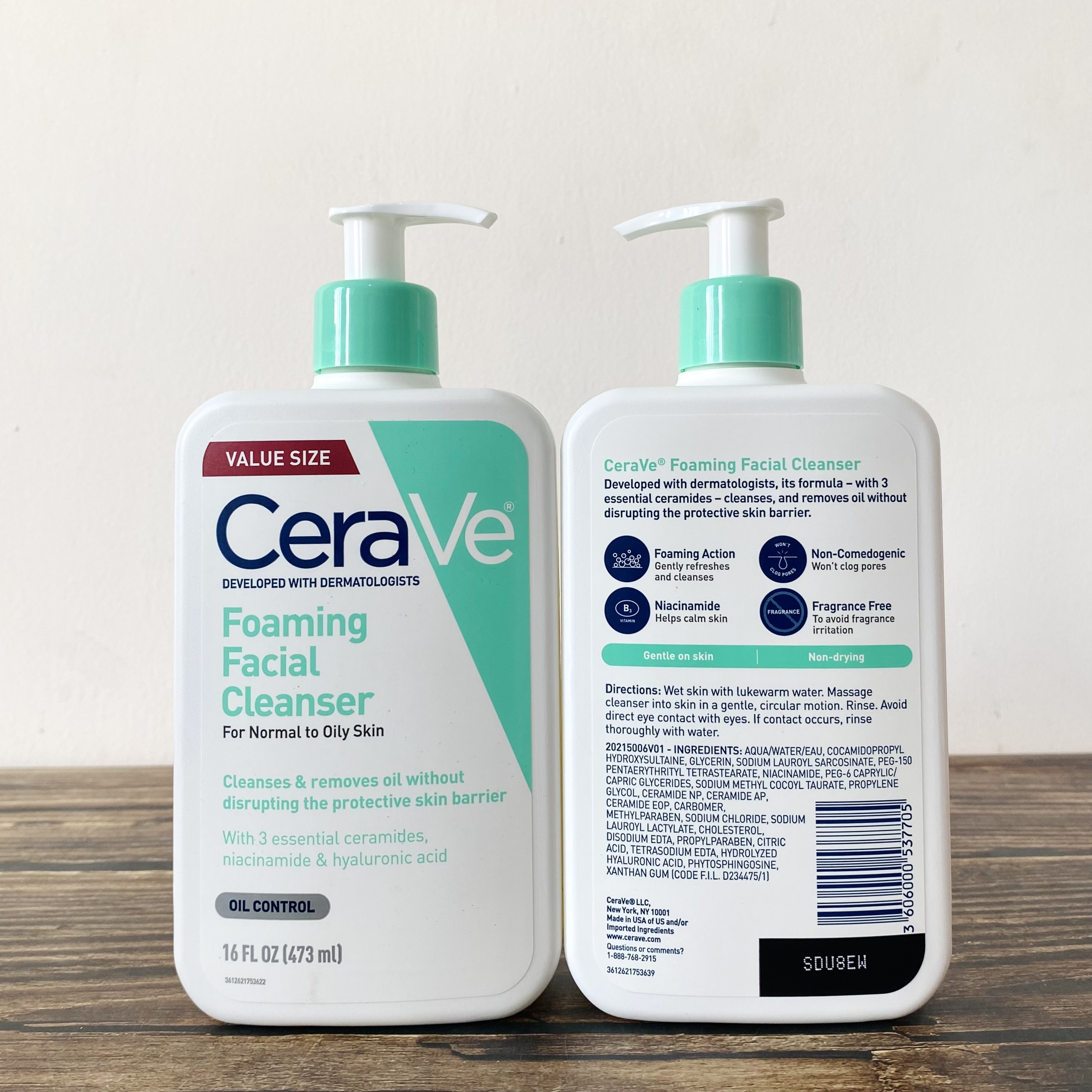 Sữa Rửa Mặt Cerave Foaming Facial Cleanser 473mL Da Dầu Và Da Thường Nhập Mỹ