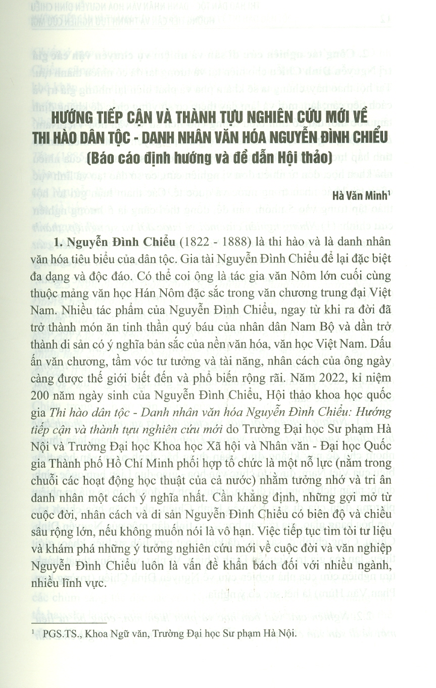 Thi Hào Dân Tộc - Danh Nhân Văn Hoá Nguyễn Đình Chiểu - Hướng Tiếp Cận Và Thành Tựu Nghiên Cứu Mới