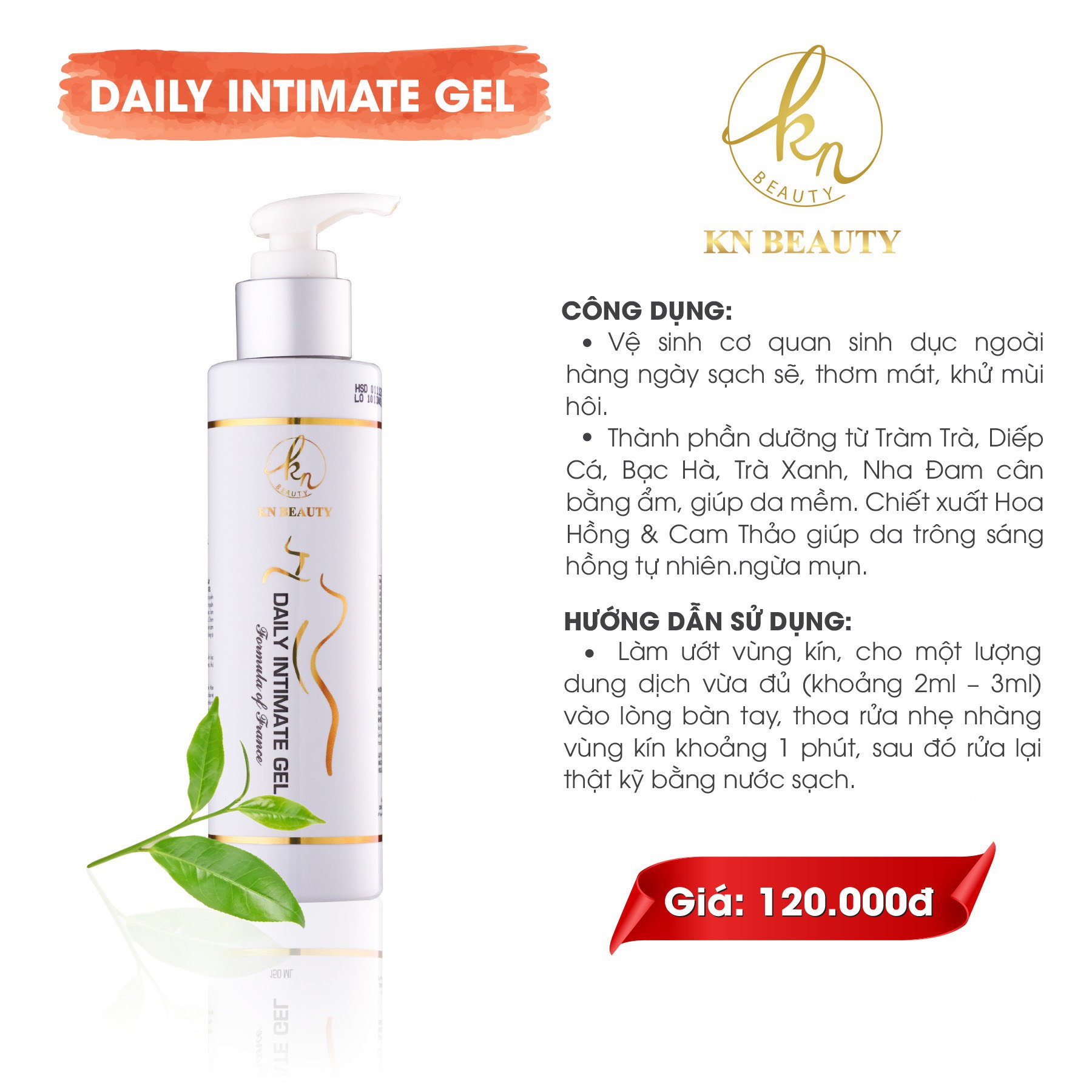 Gel vệ sinh phụ nữ hàng ngày KN Beauty 150ml