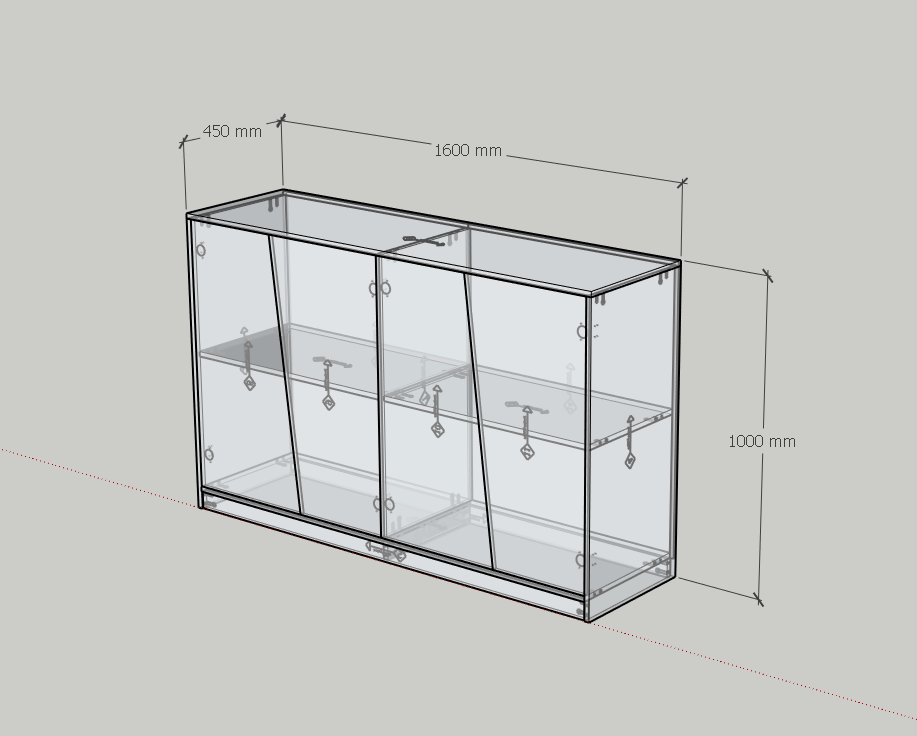 HAPPY FURNITURE , Tủ lưu trữ 4 cửa mở - DALEY , TCM_257 , 160cm x 45cm x 100cm DxRxC