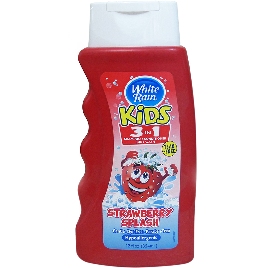 Dầu tắm gội trẻ em White Rain Kids 3in1 Strawberry Splash 354 ml