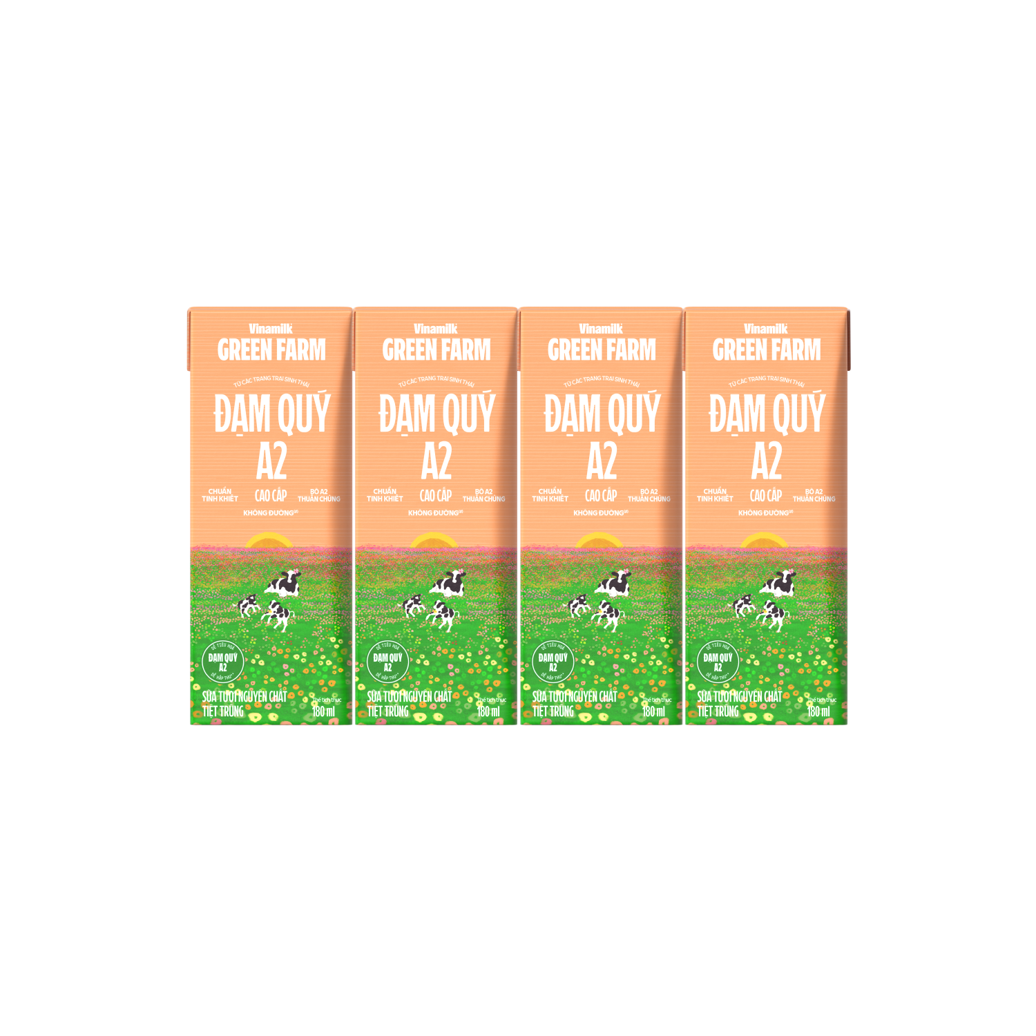 Sữa Tươi Tiệt Trùng Green Farm A2 Không Đường Vinamilk Hộp 180ml