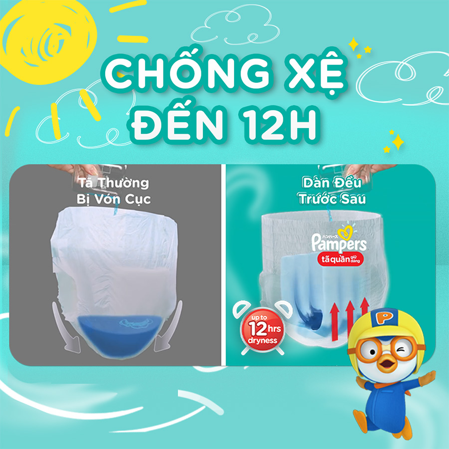 Combo 2 Tã/ Bỉm Quần PAMPERS Giữ Dáng Gói Cực Đại Size XXL (56 miếng, 15-25kg), Chống Xệ