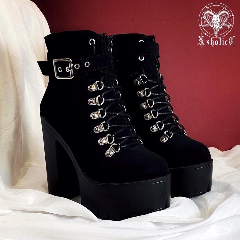 - gothic boots cao gót da lộn