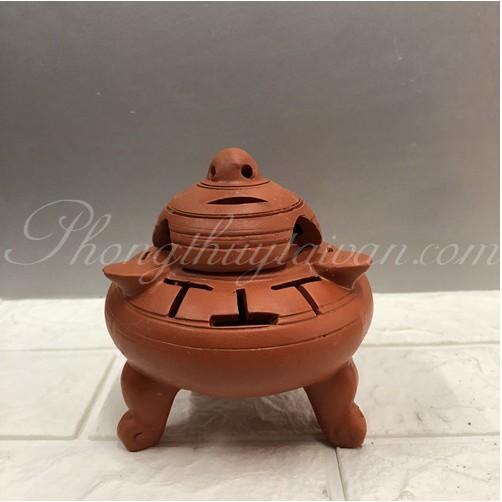 Lư xông Bột,xông Nụ trầm gốm Sứ Nâu