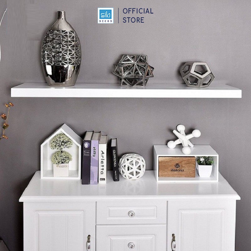 [Mua 2 giảm 10%] Kệ Treo Thanh Ngang Dài 100 cm Rộng 20cm, Dày 25mm SIB Decor KT005