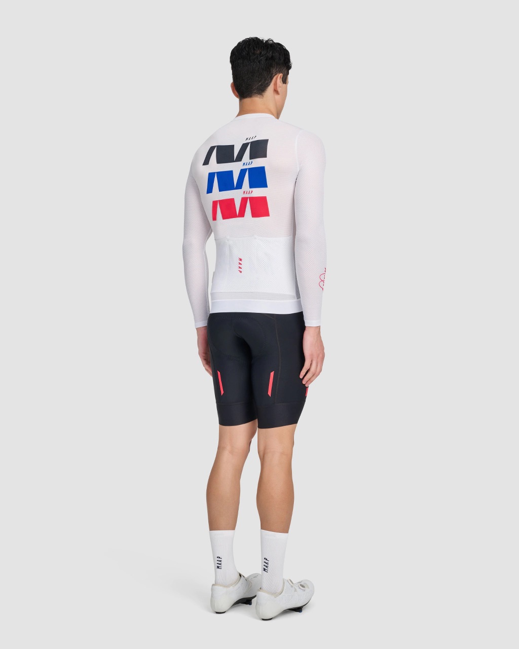 Áo Thể Thao Đạp Xe Nam MAAP Trace Pro Air LS Jersey - Màu White