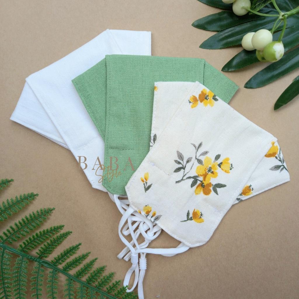 ComBo 3 Khẩu Trang 3D 3 Lớp Vải Sợi Linen 3 Lớp Set 3 Khẩu Trang Thời Trang Nhiều Màu Dùng Nhiều Lần Tặng Kèm Quà Tặng