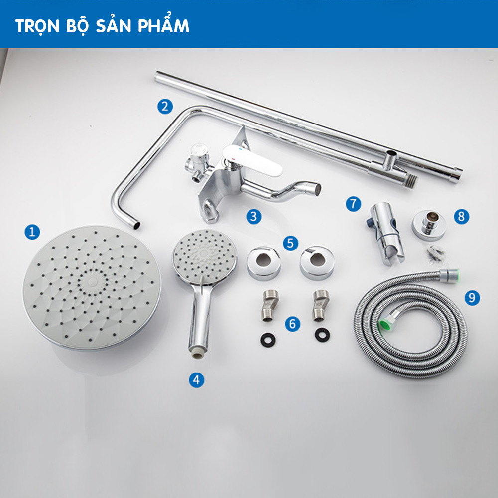 Bộ Vòi Hoa Sen Tắm Nóng Lạnh KAMA SYNLS-03 Mạ Crome 5 Lớp Cao Cấp, Cây Sen Tắm Phù Hợp Với Mọi Không Gian Phòng Tắm - Hàng Chính Hãng.