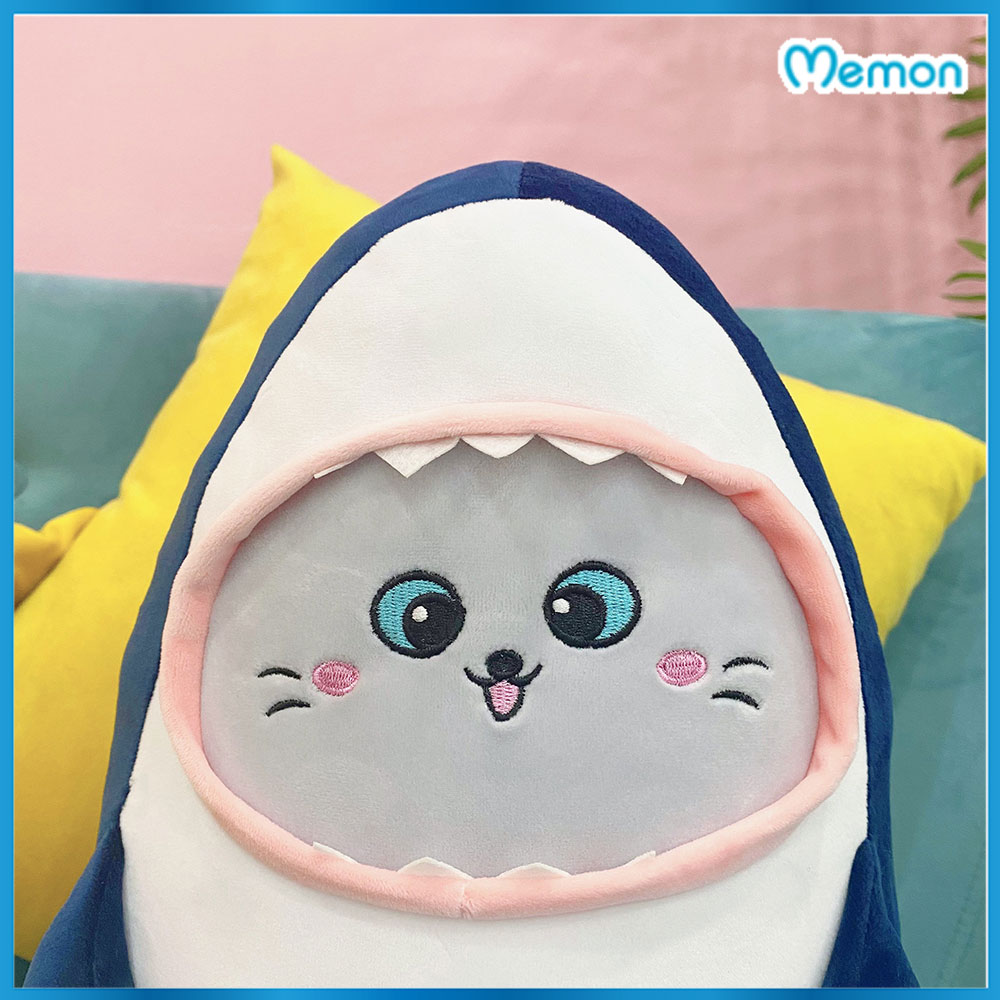 Gấu bông cá mập mặt mèo – Size từ 45 cm – Quà tặng thú nhồi bông baby shark siêu dễ thương – Gối ôm cho bé ngủ ngon