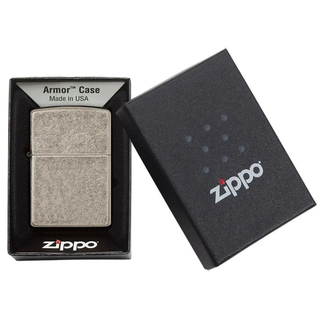 Bật Lửa Zippo Armor Antique Silver Plate Chính Hãng Mỹ – Vỏ Dày Cao Cấp, Mạ Bạc Giả Cổ, Chống Gió, Bền Bỉ