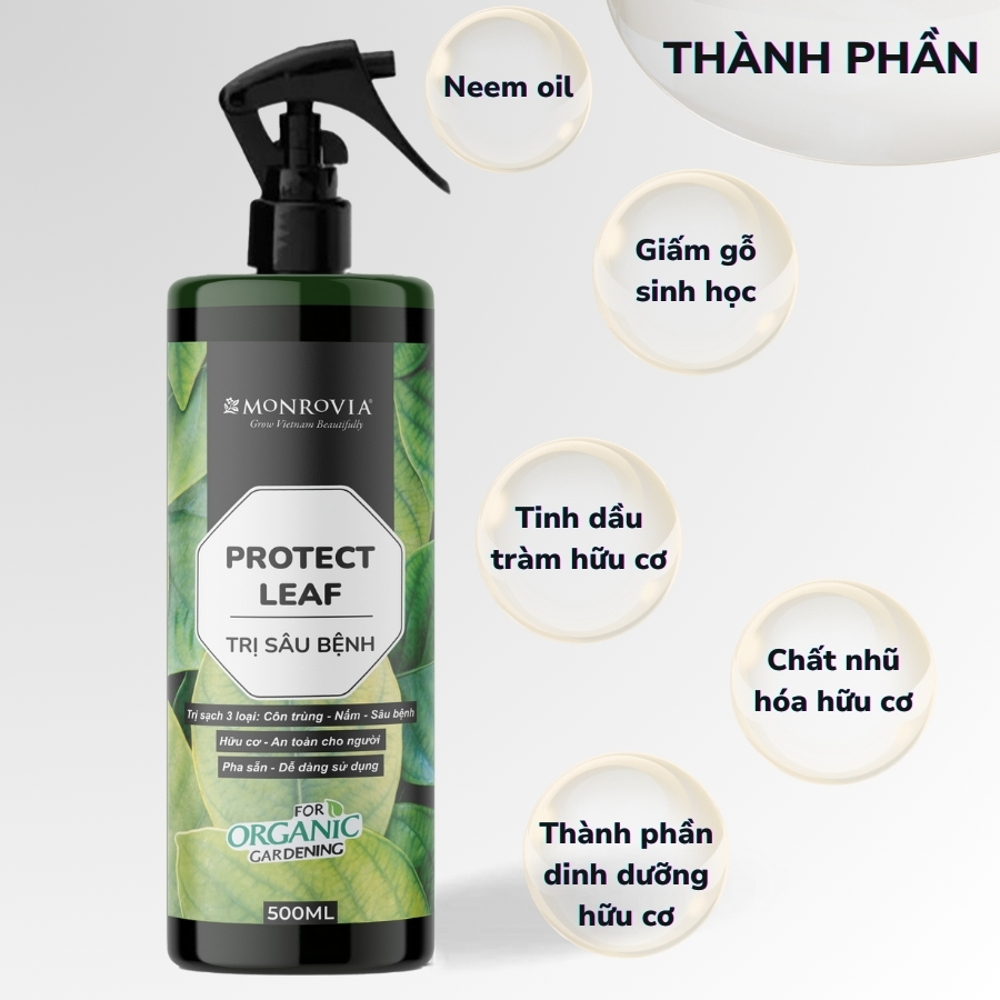 Combo phân bón TRỊ SÂU BỆNH, DƯỠNG HOA MONROVIA hữu cơ giúp cây khỏe, hoa nở sai, to, đậm màu, dung tích 1L