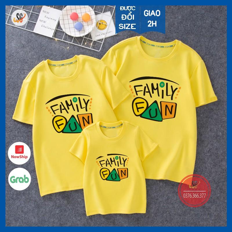 Mẫu áo gia đình FAMILY FUN - màu vàng GD297VD