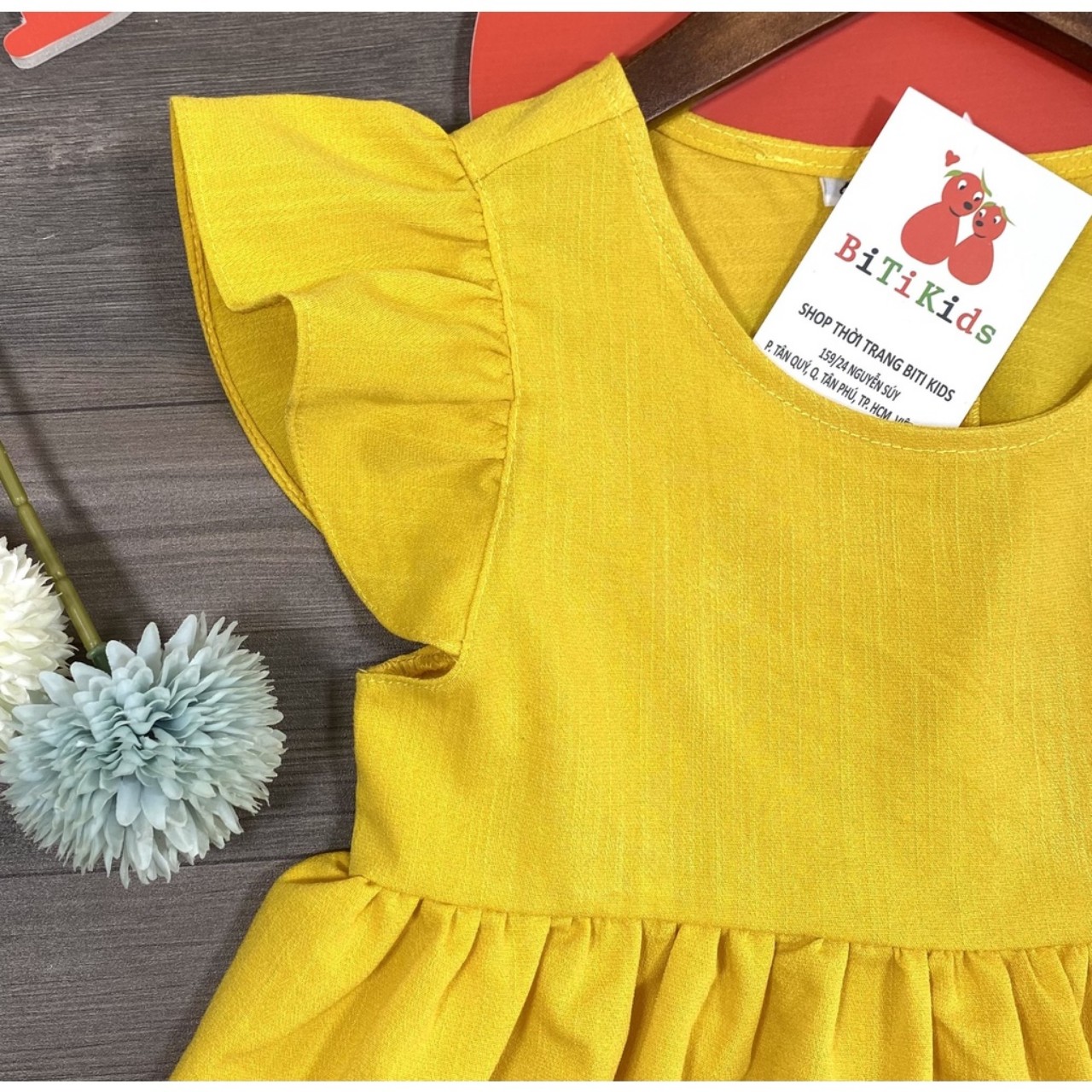 Đầm bé gái,váy trẻ em ,BITIKIDS, cánh tiên siêu yêu vải linen size 1 đến 8 tuổi.