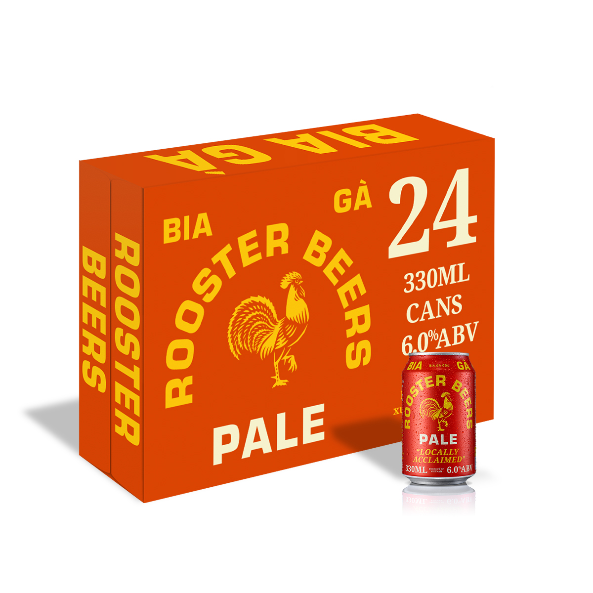 Thùng Rooster Beers Pale (Bia Gà) 24 Lon (330ml/Lon)