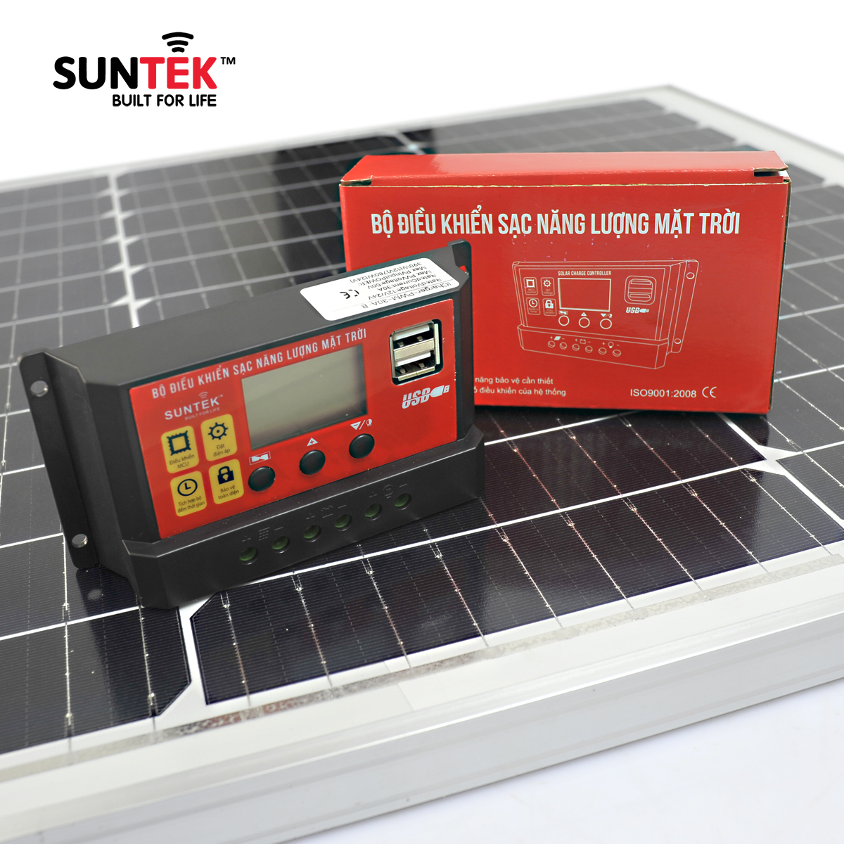 Bộ Sạc Acquy Pin Bằng Năng Lượng Mặt Trời SUNTEK SA50W/30A - Hàng Chính Hãng - Bảo hành 12 năm Tấm Pin