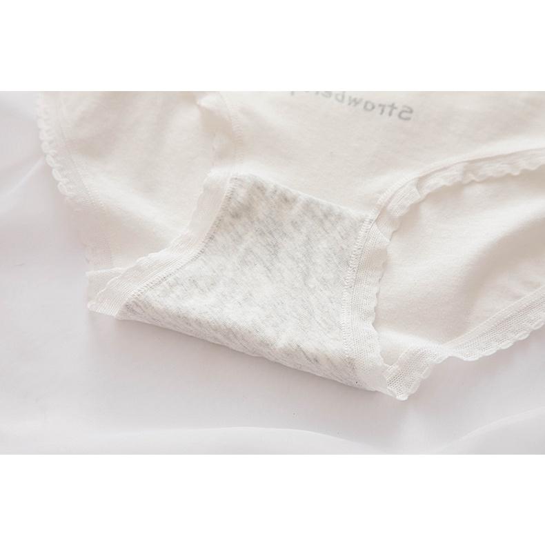 Quần Lót Nữ Cotton Mỏng Kháng Khuẩn Thời Trang Hình Dâu Tây Ngang Eo . Hàng Loại Đẹp.