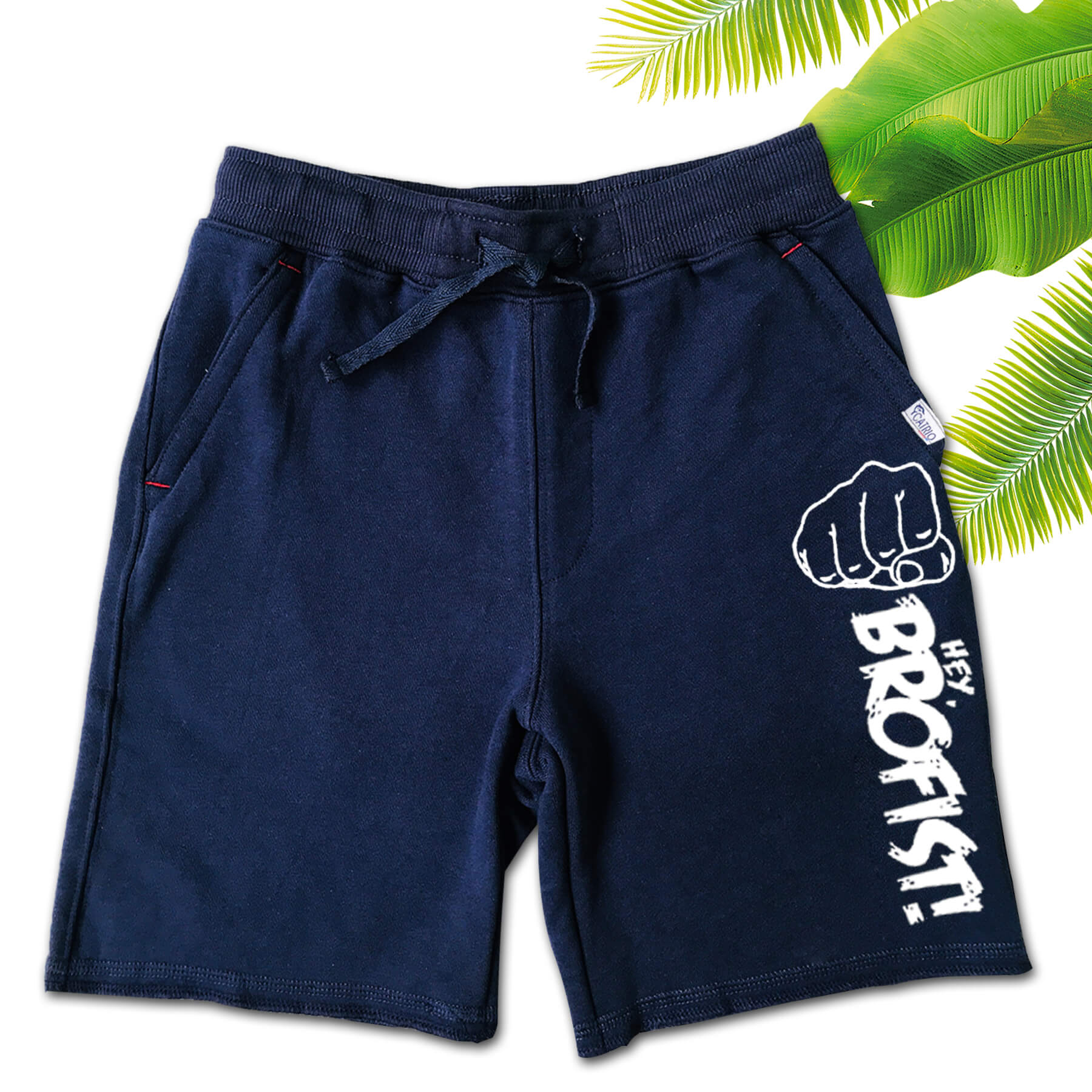 QUẦN SHORT BÉ TRAI CATRIO IN chữ BROFIST màu NAVY là quần ngố trẻ em, quần lửng bé trai từ 5 tuổi 20kg đến 18 tuổi 70kg, vải 100% cotton an toàn đạt chuẩn xuất khẩu khi kết hợp với áo phông ngắn tay cổ tròn CATRIO thành bộ đồ mùa hè bé trai tuyệt đẹp