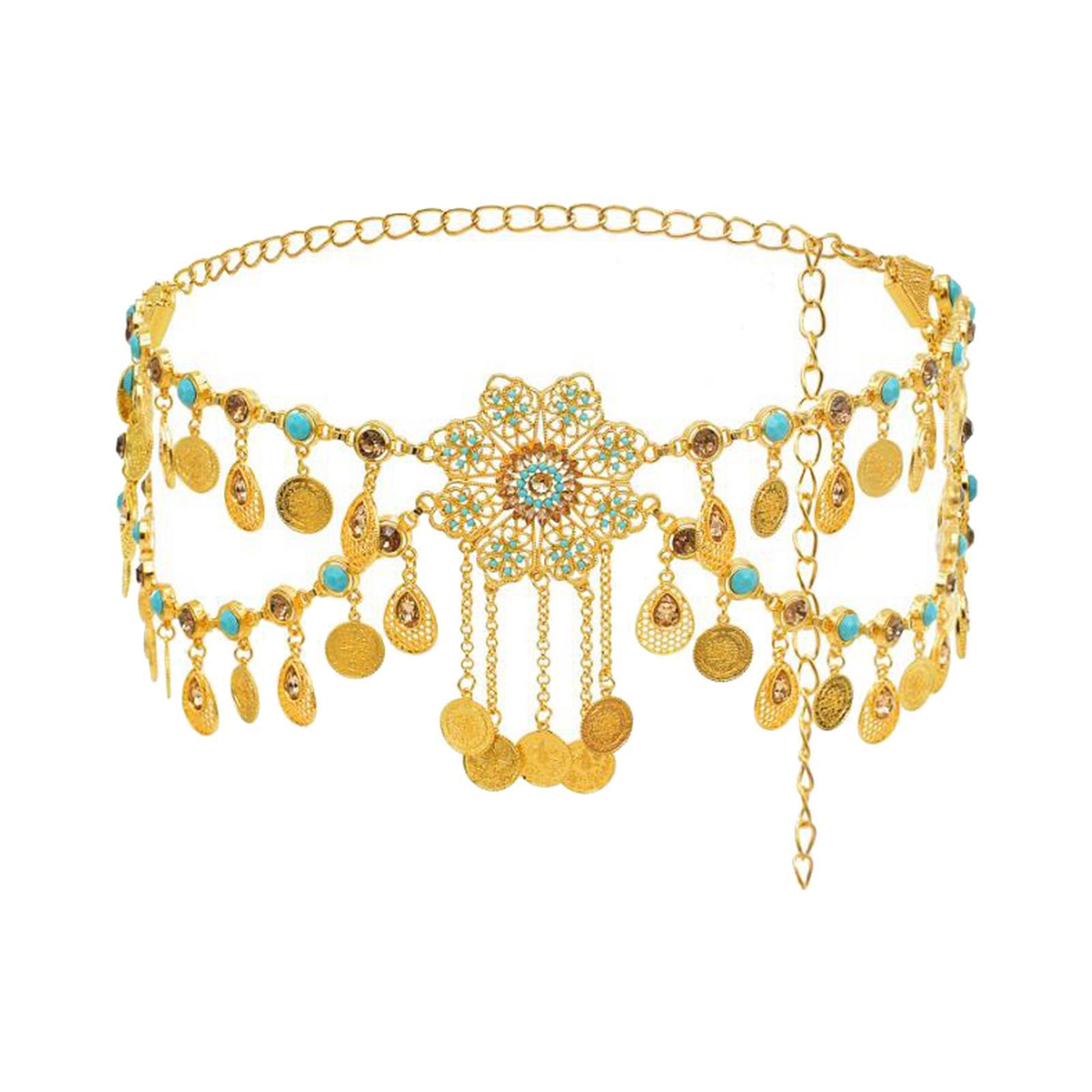 Retro Style Belly Waist Chain Waist Belt Tassel Hollow Costume Accessory