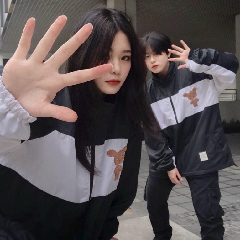 Áo Khoác Dù Nam Nữ Unisex - Áo Khoác Jacket Bombers GẤU Siêu Hot, Áo khoác nam nữ Ullzang Basic có form rộng XL