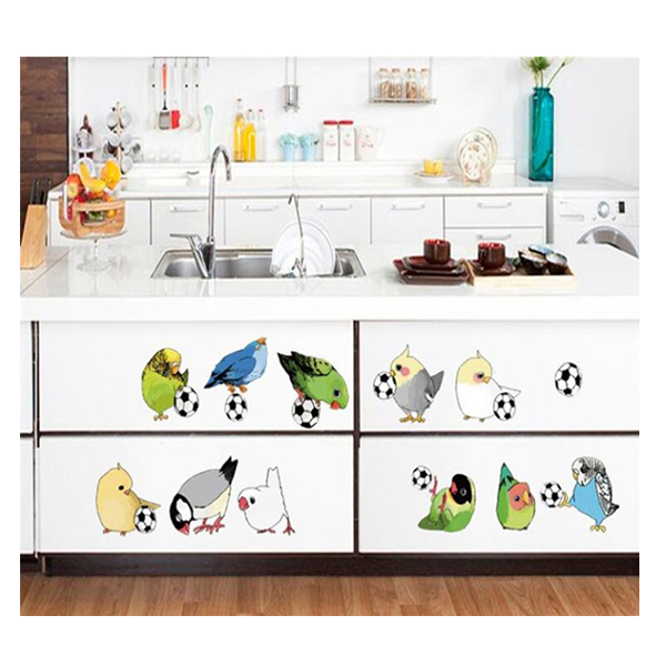 Decal dán tường chim chơi bóng EB214