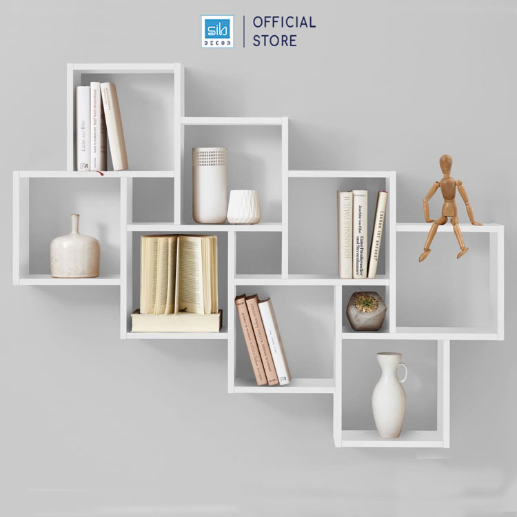 Kệ Sách Gỗ Ô Vuông Cube Tinh Tế SIB Decor KT212