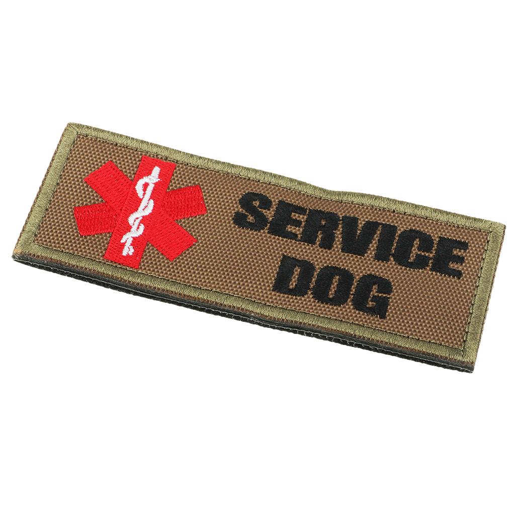 Novelty Service Dog Paramedic Star of Life Emblem Embroidered Fastener Hook Loop Patch