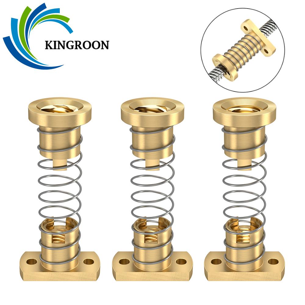 KINGROON 2 Bộ T8 Đai ốc vít chì chống phản ứng dữ dội Đồng thau POM cho Ender 3 CR10 Phần máy in 3D T8 Đai ốc Lò xo chống phản ứng dữ dội Đai ốc lò xo