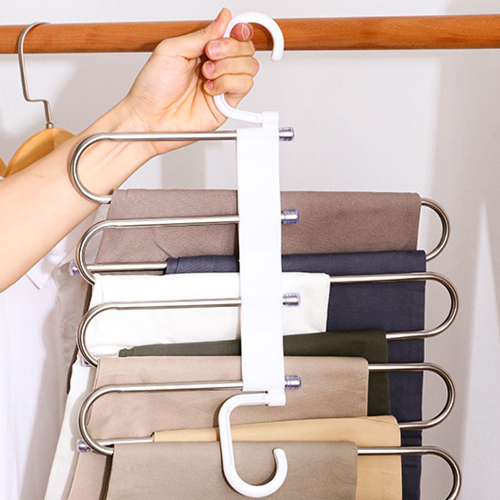 Móc tủ quần áo 8 trong 1 gồm 8 lớp vòng bằng thép không gỉ trượt cho Tủ quần áo