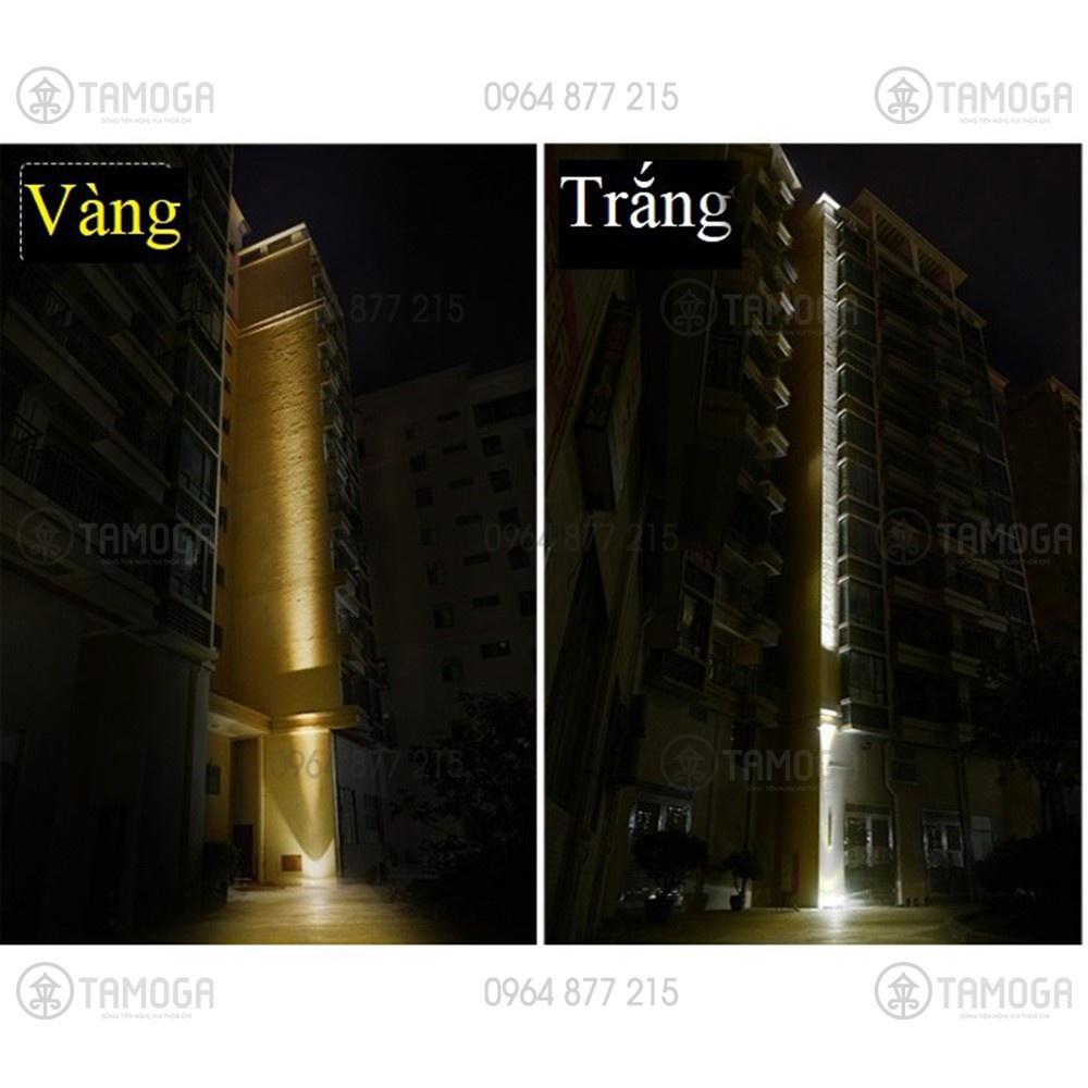 ◕ Đèn rọi tường cột cây ngoài trời DR 3021 - 10W thân đen as vàng