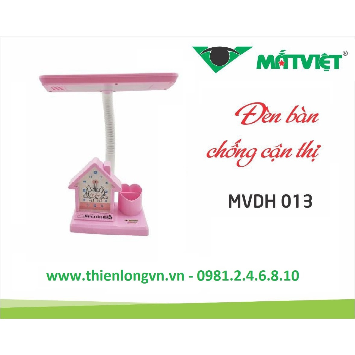 Đèn bàn Led  Mắt Việt MVDH 013 hồng