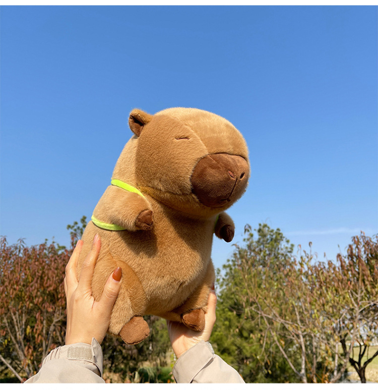Gấu Bông Chuột Capybara Đeo Túi Rùa - Capybara Đáng Yêu Quà Tặng Bạn Gái Đồ Chơi Nhồi Bông Cao Cấp