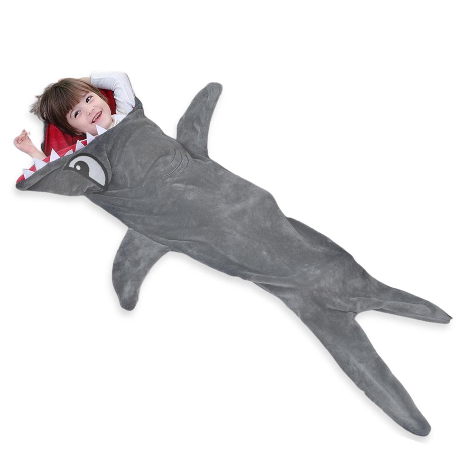Wearable Shark Blanket for Kids Pajamas Sleepwear Shark Sleeping Bag Blanket