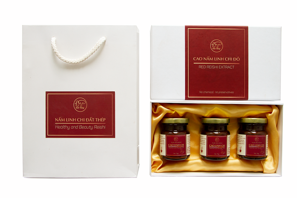 Trà Cao Nấm Linh Chi đỏ Đất Thép nguyên chất Hũ 75g - Giải độc gan - Ổn định đường huyết