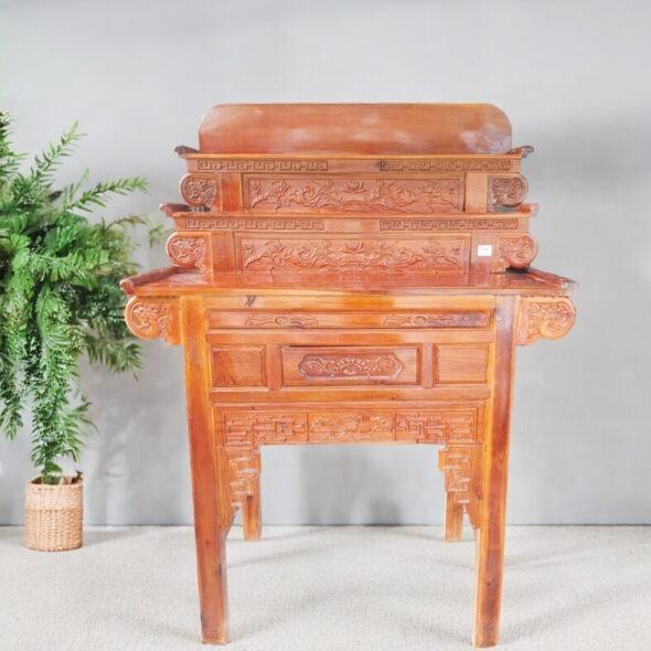 BÀN THỜ GỖ 3 TẦNG TRÀM BÔNG VÀNG  - BÀN THỜ TAM CẤP . BÀN CÚNG GỖ 3 TẦNG , Tranh Trang Trí Nhà Decor Phòng Decor