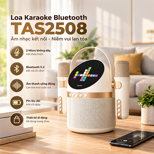 Loa Bluetooth Philips TAS2508WT/70 - Hàng chính hãng