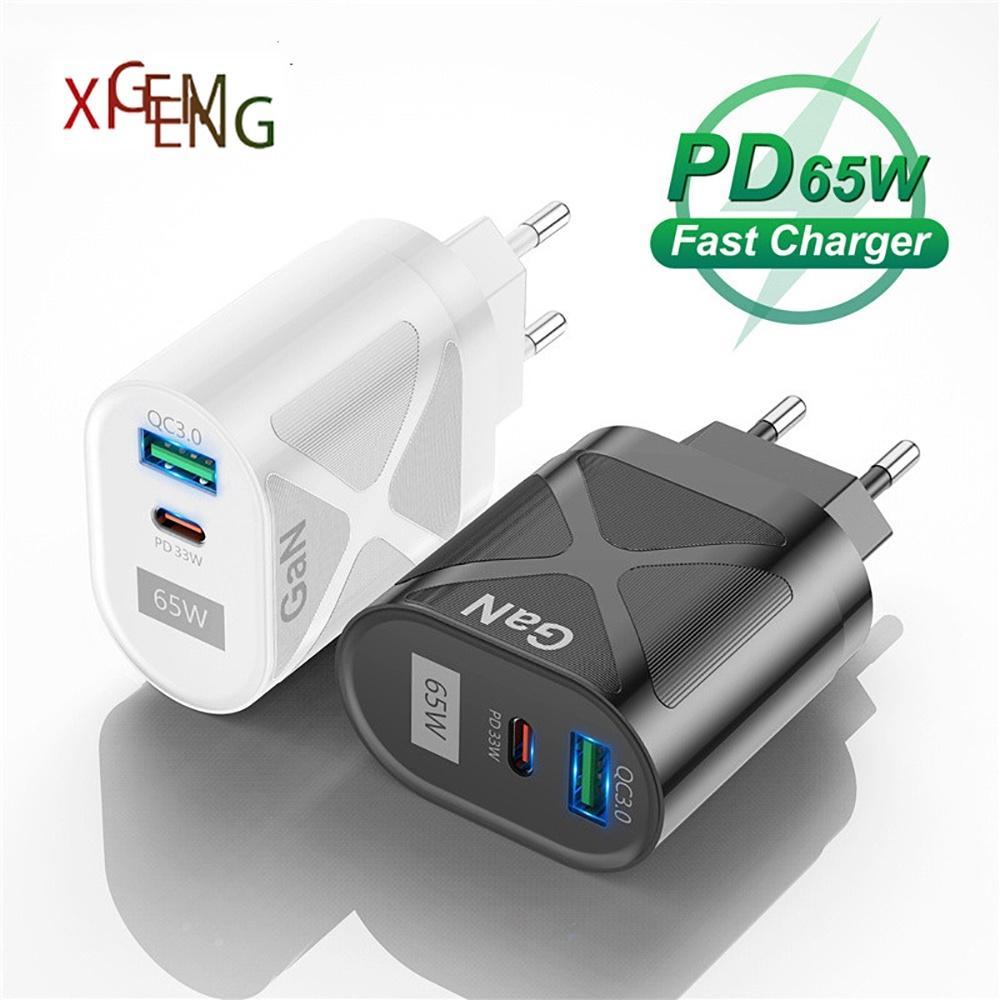 Củ sạc nhanh GaN 65W PD 33W Quick Charger 3.0 cho loại C / USB / máy tính bảng / điện thoại