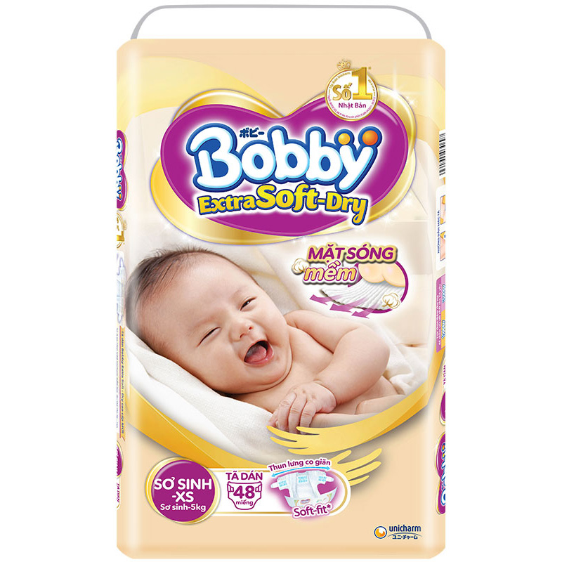 Tã dán Bobby Extra Soft Dry XS48 (dưới 5kg)