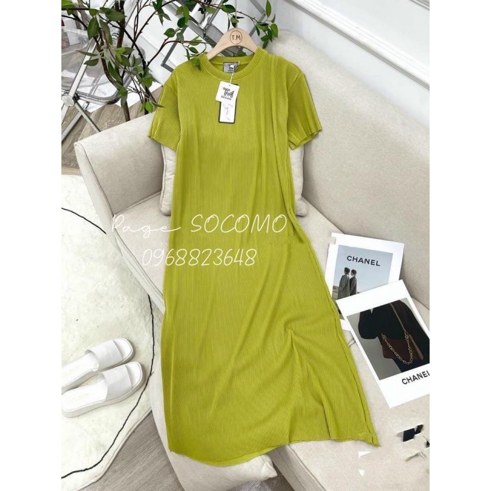 Váy Dập Ly Dáng Suông Cổ Tròn 3 Màu Siêu Xinh Socomo V442022 - Hàng loại 1, chất đẹp - Giá tốt