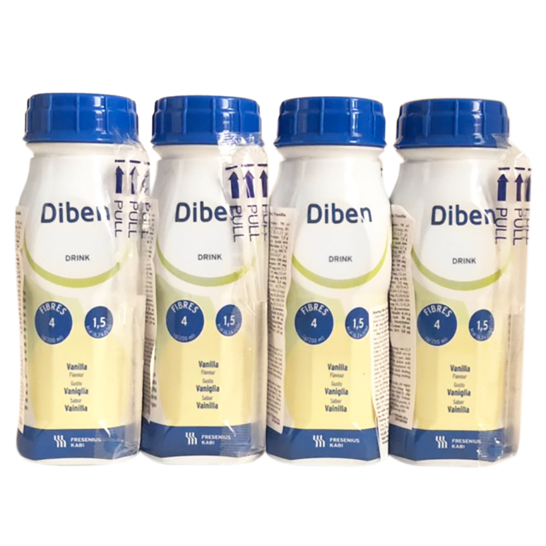 Sữa Diben Drink Vanilla 200ml Cho Bệnh Nhân Tiểu Đường Lốc 4 chai