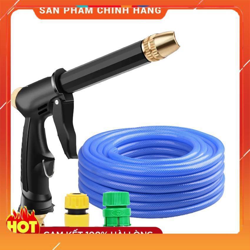 Bộ dây và vòi xịt rửa xe tưới cây tăng áp,vòi xịt rửa,vòi tưới cây 810-2498 (dây xanh- cút nối xanh)