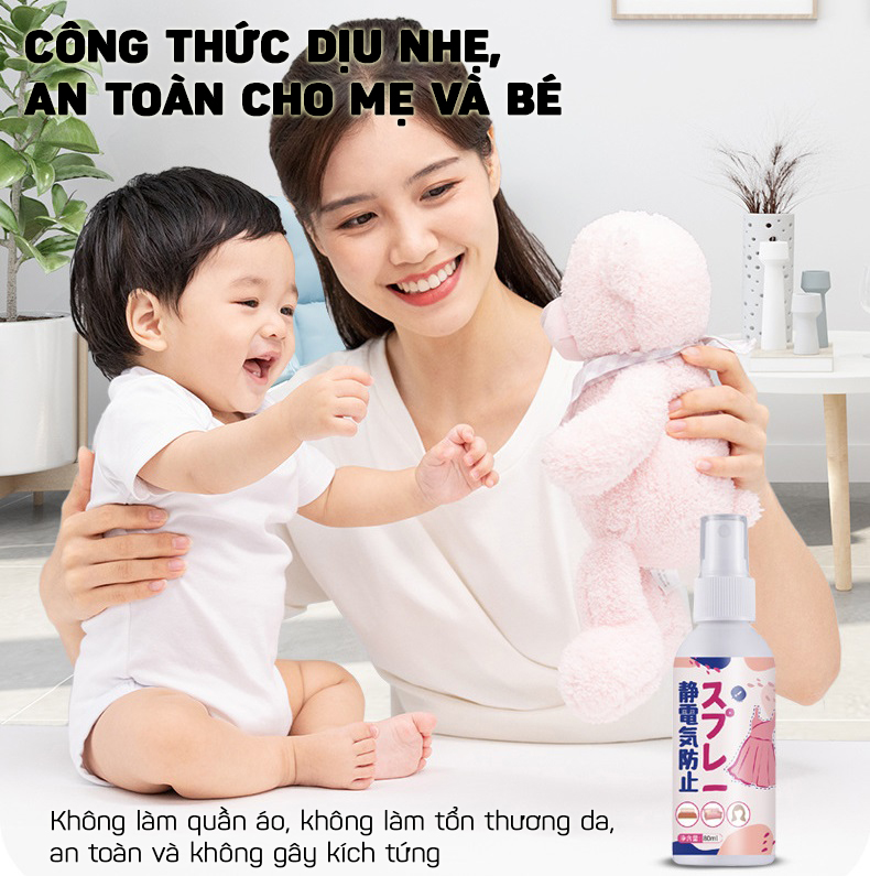 Dung Dịch Chống Tĩnh Điện Cho Quần Áo, Tóc, Đồ Kim Loại, Chăn Gối Cao Cấp 80ml- Hàng Nhập Khẩu