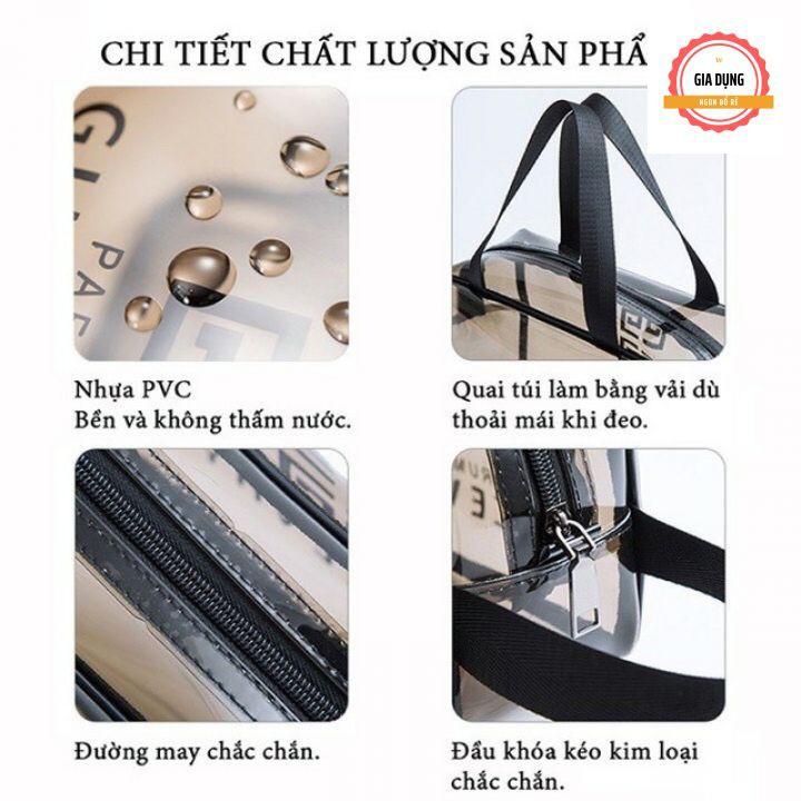 Sét 3 Túi Trong suốt  Đựng Đồ, Đựng Mĩ Phẩm, Du Lịch ,Thời Trang