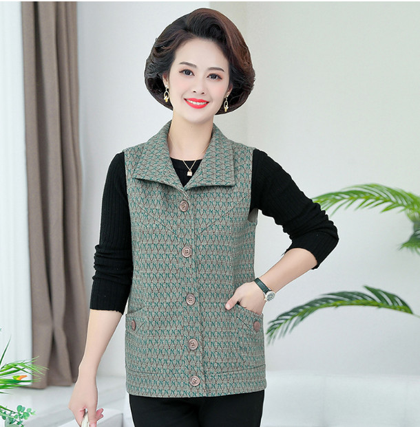 Áo Khoác Dạ Ghi Lê Cho Mẹ AD19 - Hàng Quảng Châu Cao Cấp