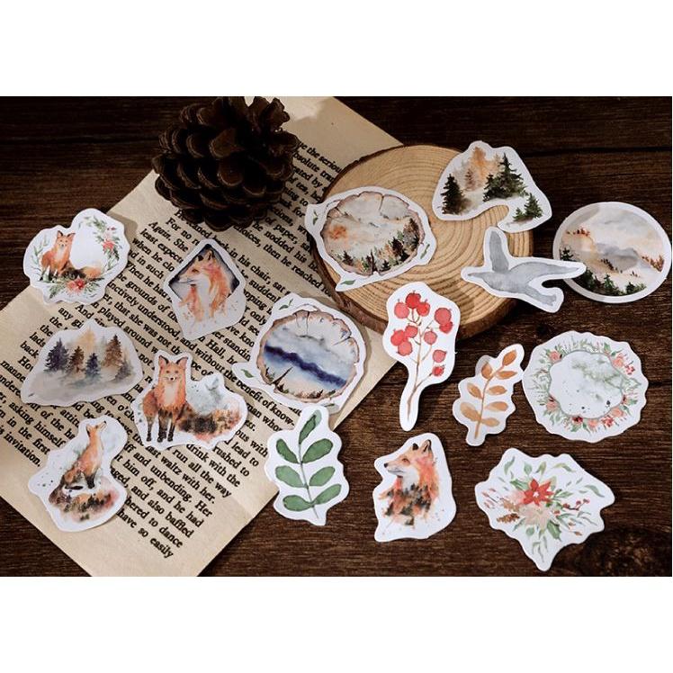 Bộ 46 Sticker Con Vật Hàn Quốc dán trang trí E48