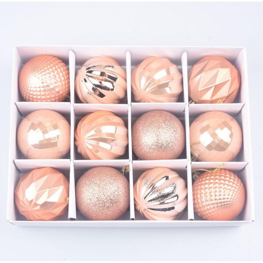 12 quả châu trang trí noel 6cm MẪU E2