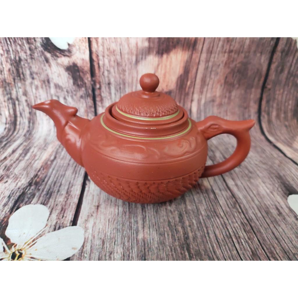 Ấm tử sa gân chìm, chóp tròn dung tích 300 ml